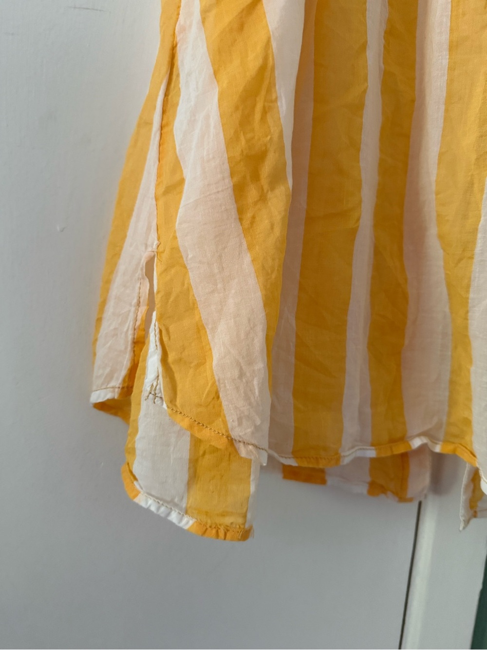 We The Free Yellow & White Striped Button-Down Shirt size M (oversized) - Picture 8 of 11